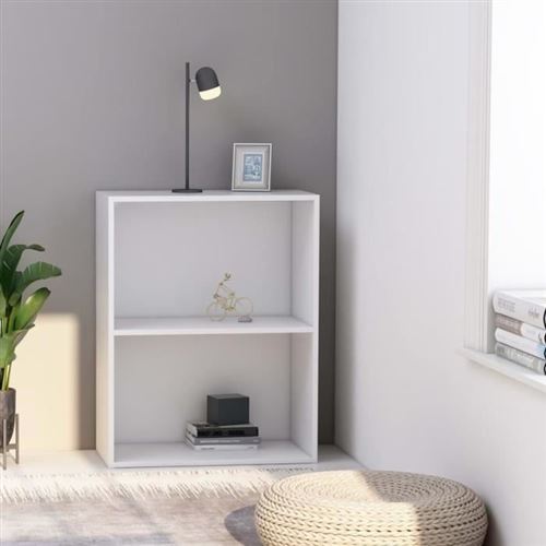 vidaXL - Bibliothèque - 2 Niveaux - Blanc - 60x30x76,5 cm - Image 2