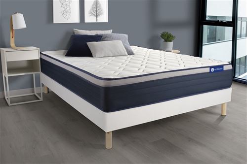 Actisom Blanc Ensemble Matelas Ressorts Ensachés+Mémoire De Forme Actiflex Max 180X200 Cm Maxi Épaisseur 7Zones Confort + Sommier Kit - Image 3