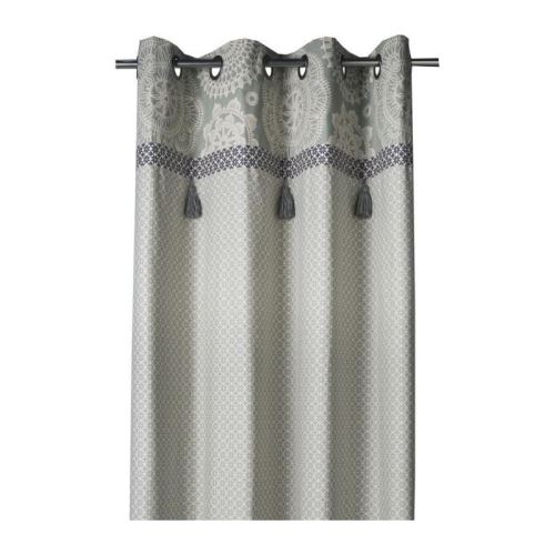 DEKOANDCO Rideau Dentelle - 135x250 cm - Imprimé gris