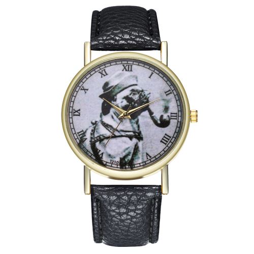 Montre Cigarette Chien Antique Montre Montre Femme Montre Tendance Quartz T210-Anoir