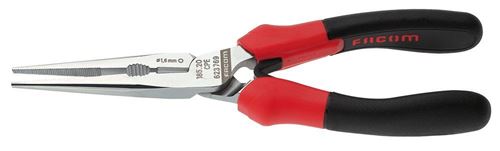 Facom 185A.20Cpe 1/2 Ronds Becs Pince, Rouge/Noir, 200 Mm