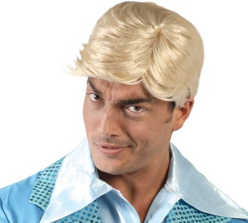 Perruque homme blonde en boîte