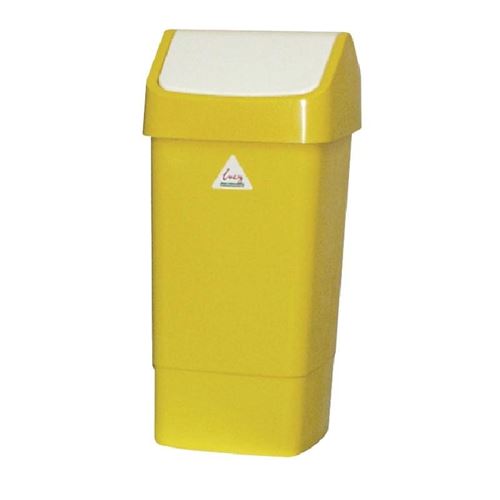 Poubelle jaune à couvercle battant syr