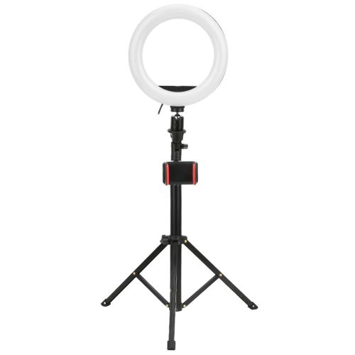 Lumière LED d'Anneau Selfie en Direct 8Po avec Clip de Smartphone Trépied Réglable 3 Modes d'Éclairage