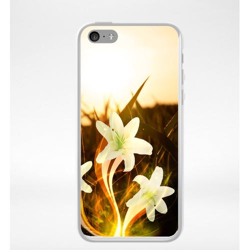 Coque Lys Blanc Illuminé Compatible Iphone 5c Transparent