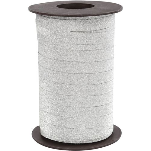 Bolduc à paillettes - 10 mm x 100 m - Blanc