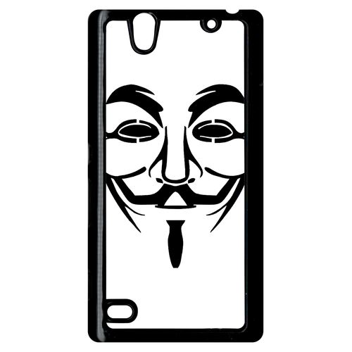 Coque Anonymous Blanc Compatible Sony Xperia C4 Transparent