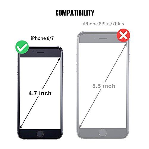 Coque iPhone 8 / 7 Housse, IPHOX Etui en Cuir Portefeuille de Protection emplacements cartes avec fonction support pour iPhone 8 / 7 , Gris / J