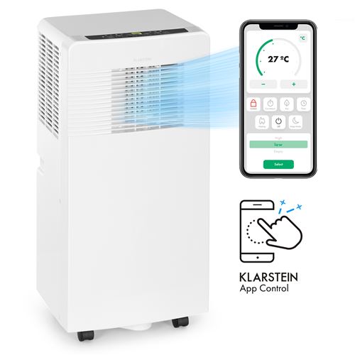 Klarstein Iceblock Ecosmart 7 Climatiseur 3-En-1 7000 Btu Contrôle Par Application Blanc