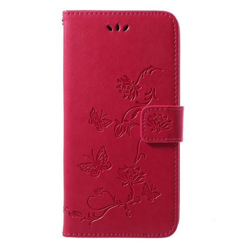 Etui en PU   rose fleur papillon pour Huawei P20