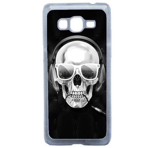 Coque Tete De Mort Swag Casque De Musique Compatible Samsung Grand Prime Transparent
