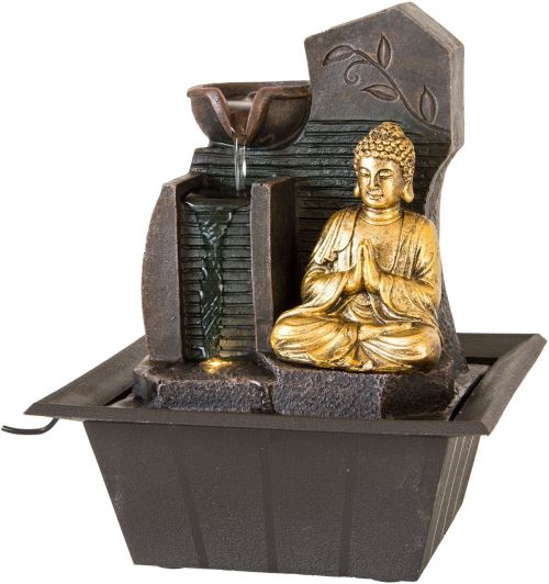 Fontaine d’intérieur BOUDDHA Anjali avec éclairage LED