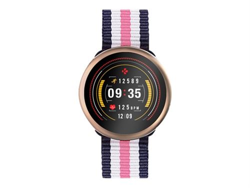 Montre connectée My Kronoz ZEROUND 2 HR rose blanc bleu nato