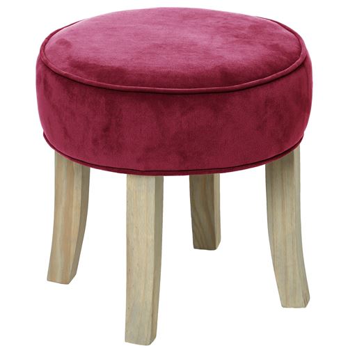Tabouret en velours Adriel - Rose cherry