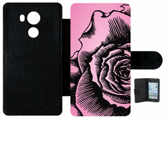 Etui à Rabat Huawei Mate 8 Fleur Fond Fond Rose Pale Etui