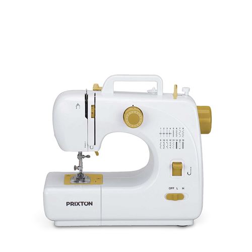 Machine à coudre portable avec 16 types de motifs différents | PRIXTON - Couleur Blanc/jaune