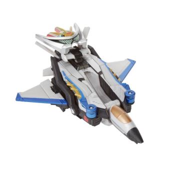 Power Rangers Beast Morphers - Figurine Robot Zord du Ranger Argent Convertible en Beast-Jet et en mode Scarabée ? 20 cm - 1