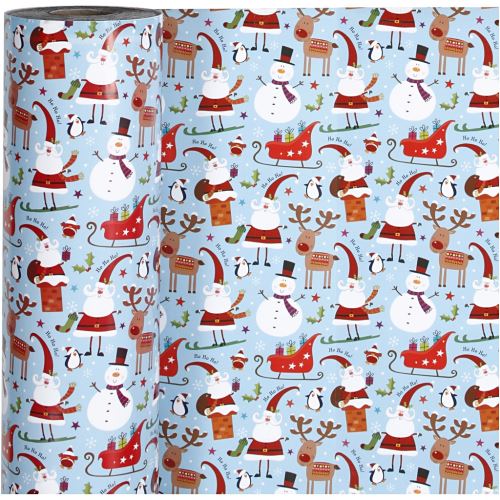 Gift Deco papier d'emballage Christmas fun 57 cm x 150 m bleu