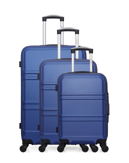 Hero - Set de 3 Valises Utah - 75 cm - 4 Roues - Bleu - Image 3