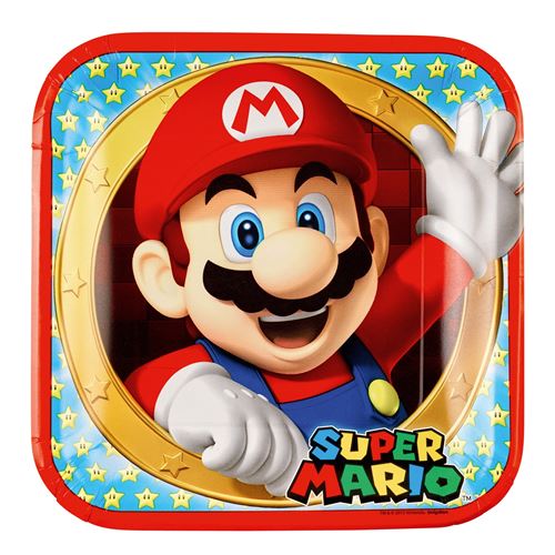 8 assiettes super mario  23 cm