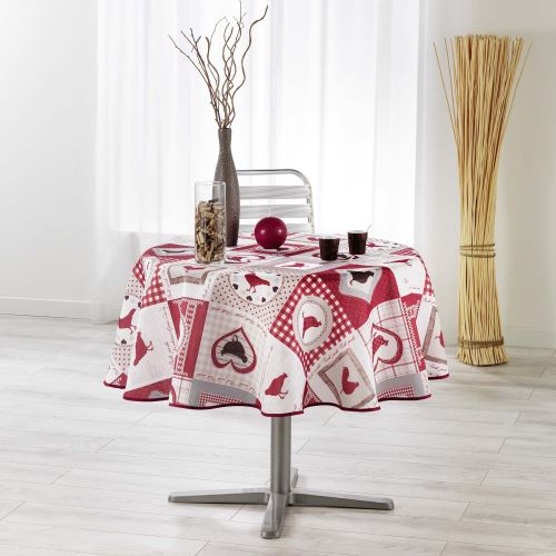 nappe ronde (0) 180 cm fils coupes imprime patch cocotte