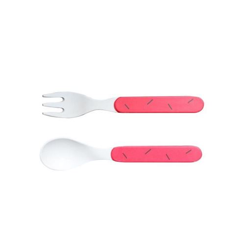PLASTOREX Set 2 couverts bambou - Fraise