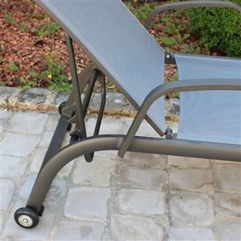 Bain De Soleil Alu Anthracite Textilène Gris Bermudes Mobilier De