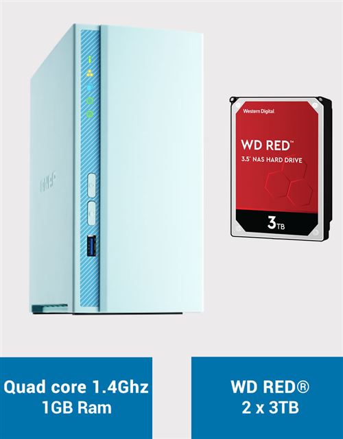 QNAP TS-230 Serveur NAS WD RED 6To (2x3To)