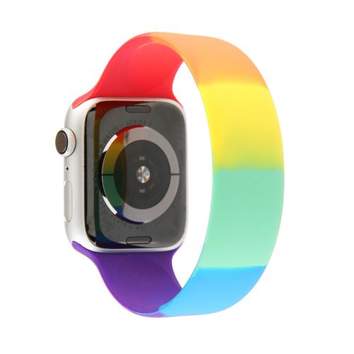 Bracelet en silicone élastique multicolore pour Apple Watch Series 6/ SE/ 5/ 4 40mm - Multicolore#2(Taille S)