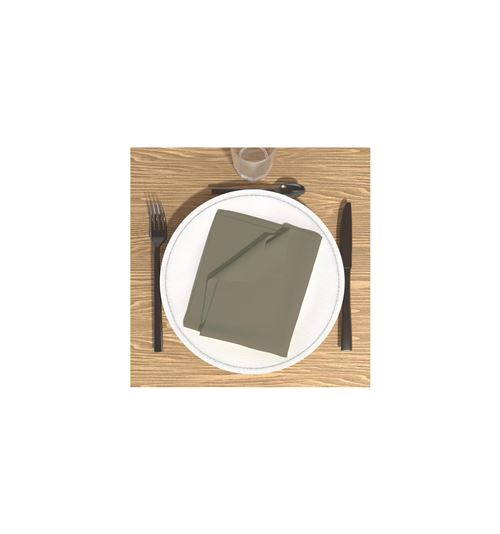 Lot de 3 serviettes de table ALIX taupe