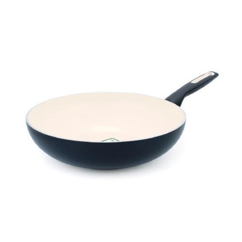 GREENPAN Poele wok Sofia 28 cm noir et creme