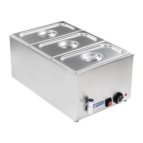Bain-marie électrique professionnel bac GN 1/3 avec robinet de vidange 1 200 watts