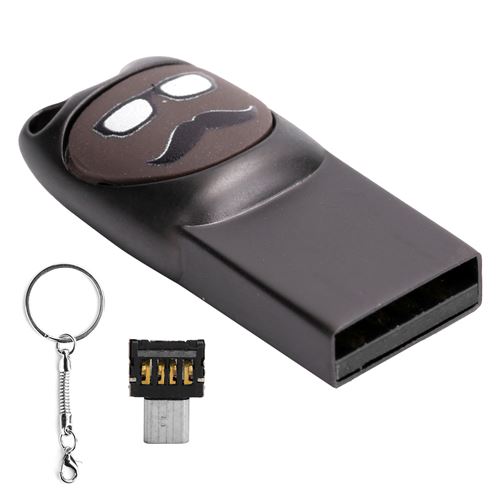 Clé USB à motif de moustache stockage de données 64G pour Windows 98 Gris