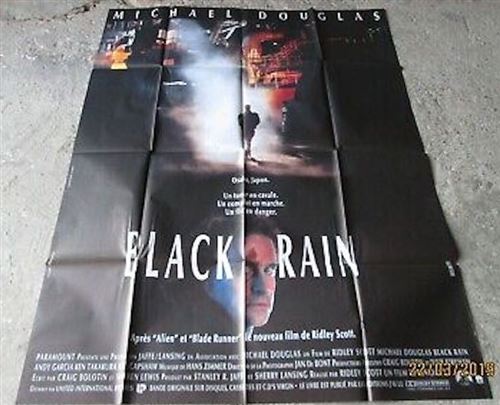 Affiche de Cinéma Originale - Black Rain - 1989 - Ridley Scott - Michael Douglas - 120x160cm