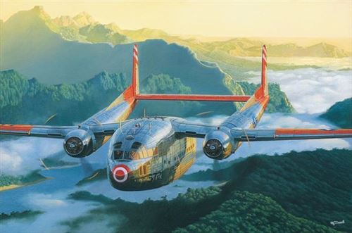  Maquette avion Roden Fairchild C-119C Boxcar-1/144 - Maquette d'avion