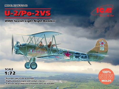 Non Communiqué U-2/Po-2Vs, Wwii Soviet Light Night Bomber - 1:72E - Icm