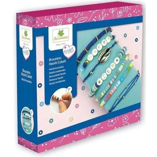 Crée 7 bracelets Heishi Cobalt