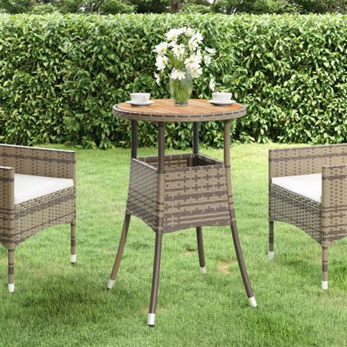 VIDAXL - Table de jardin - Bois d'acacia - Ø60x75 cm - Gris - Image 3