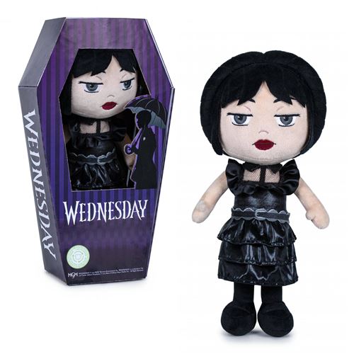 WEDNESDAY - MERCREDI, Peluche de 32 cm, Peluche, Mercredi robe de soirée, WEN042