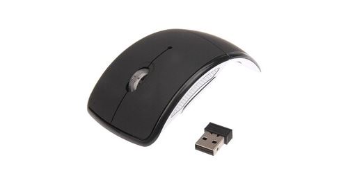 Souris sans fil noir Sans 2.4GHz 800-1200-1600dpi Snap-in &eacute;metteur-r&eacute;cepteur pliage sans optique /