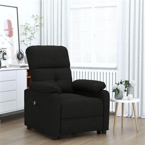 Fauteuil verstelbaar elektrisch stof zwart3073804 