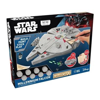 Maquette en bois a peindre Woodworx Star Wars - Faucon Millenium