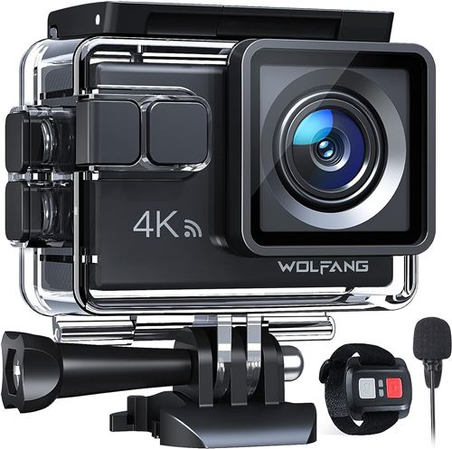 Caméra d action sous-marine 4K 20MP GA100 WOLFANG avec télécommande