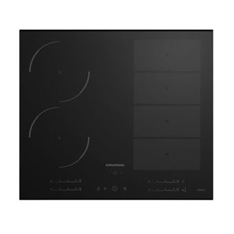 Table de cuisson 60 cm, Induction, 2 foyers et 4 inducteurs indépendants, 9 Niveaux de puissance, Puissance totale électrique : 7400 watts, commandesTactiles - Slider Direct Access, Minuteurs, Booster, 10 niveaux de sécurité, Noir - 1