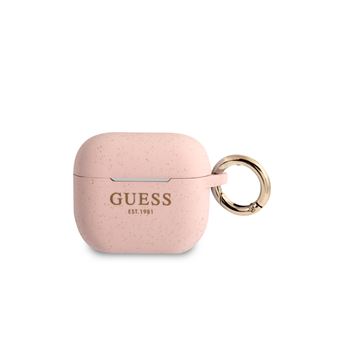 Coque pour Airpods 3 Cover Ring en Silicone Guess Rose - 1