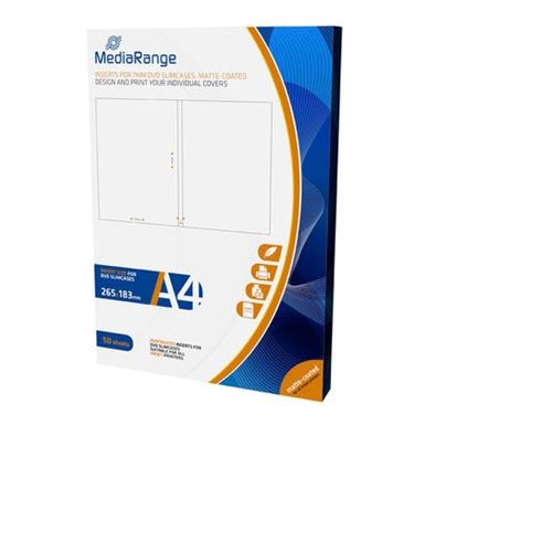 MediaRange - Couvertures et insertions de CD - blanc mat (pack de 50)