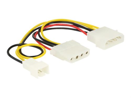 Delock - Voedingskabel - 4-PIN interne voeding (M) naar 4-PIN interne voeding, 3-pins intern - 14.5 cm