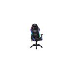 Fauteuil gaming Amstrad ELITE-LED-SAMURAI - Noir et gris - Eclairage LED 576 effets - Télécommande - Accoudoir 2D | Leroy Merlin