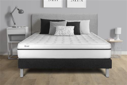 VITALIT Ensemble 180x200 Matelas M&eacute;moire de forme Sommier kit Noir
