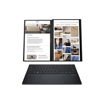 ASUS Zenbook Duo OLED UX8406MA-QL357X - Écran double / conception à charnière à 180° / clavier détachable - Intel Core Ultra 7 - 155H / jusqu'à 4.8 GHz - Evo - Win 11 Pro - Intel Arc Graphics - 32 Go RAM - 1 To SSD NVMe - 14" OLED écran tactile 19 - 1
